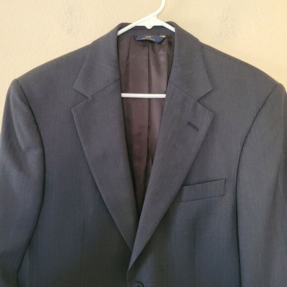 Brooks Brothers 346 Mens Wool Blend Blazer 38S Gray 2 Button Sport Coat Jacket - Picture 2 of 11
